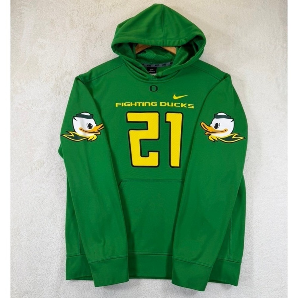 Nike Oregon Fighting Ducks #21 LaMICHAEL JAMES Therma-FIT Hoodie Green Mens M